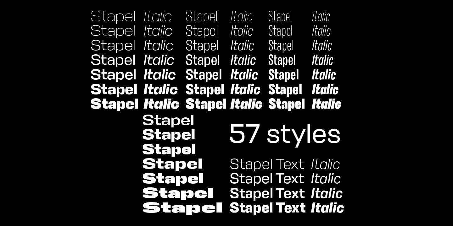 Stapel Text Italic Font preview